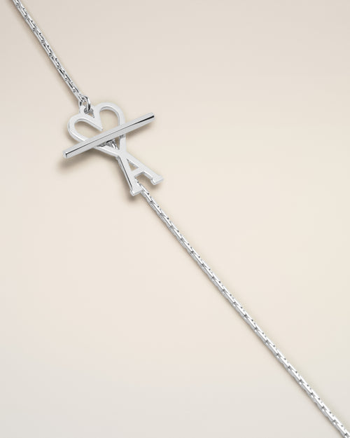 Silver Brass Ami de Coeur Chain Necklace - 6 - Ami Paris