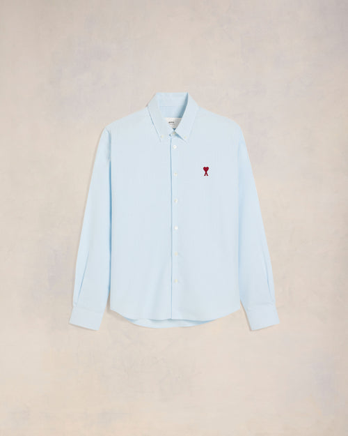 Blue Cotton Button-Down Ami de Coeur Shirt - 8 - Ami Paris