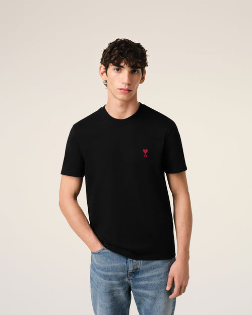 Black Cotton Ami de Coeur T-Shirt - 3 - Ami Paris