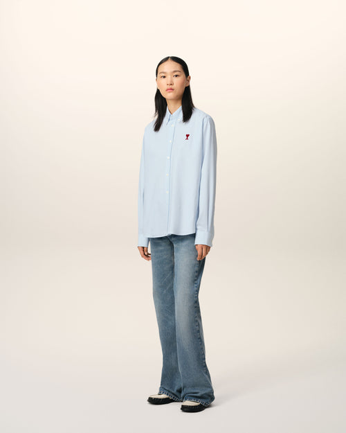 Blue Cotton Button-Down Ami de Coeur Shirt - 12 - Ami Paris