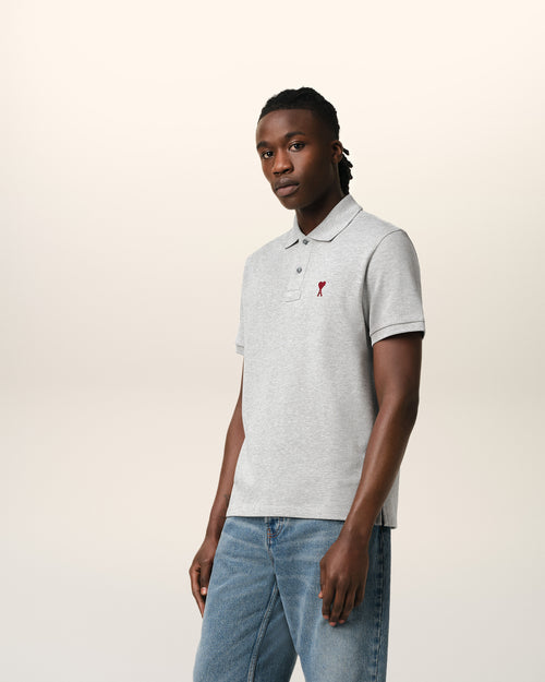 Grey Cotton Ami de Coeur Polo Shirt - 6 - Ami Paris