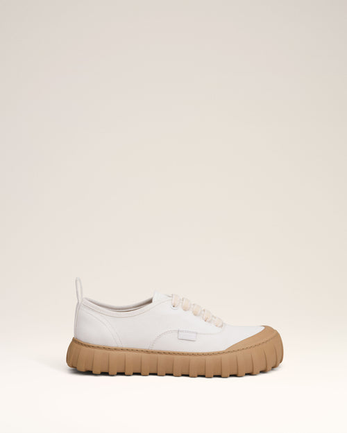 White Cotton Low Top Tempo Canvas Sneakers - 2 - Ami Paris