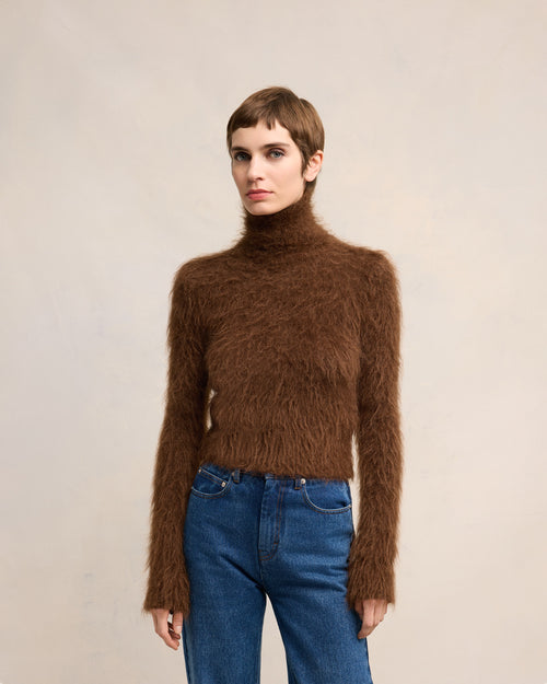 Alpaca Mohair Brushed Sweater - 3 - Ami Paris