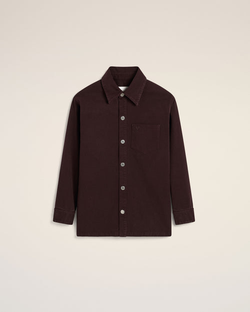 Burgundy Cotton Ami de Coeur Overshirt - 4 - Ami Paris