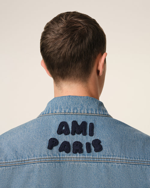 Blue Cotton Ami Paris Trucker Jacket - 4 - Ami Paris