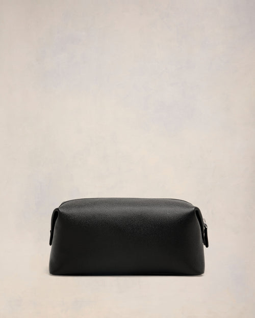 Black Leather Paris Paris Toiletry Pouch - 2 - Ami Paris