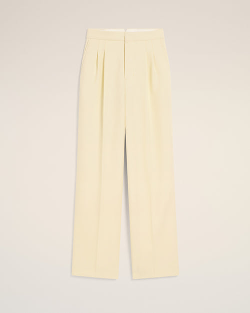 Yellow Wool High Waist Large Trousers - POPPY - Ami Paris