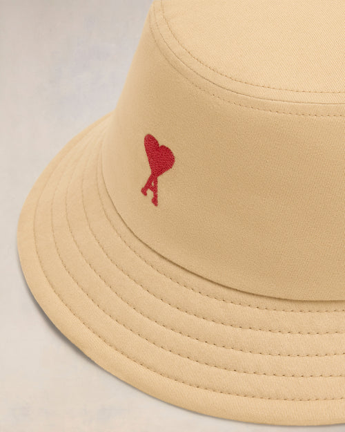 Red Ami de Coeur Embroidery Bucket Hat - 3 - Ami Paris