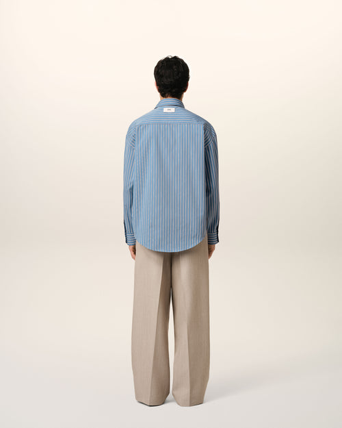 Blue Cotton Boxy Fit Shirt - 5 - Ami Paris