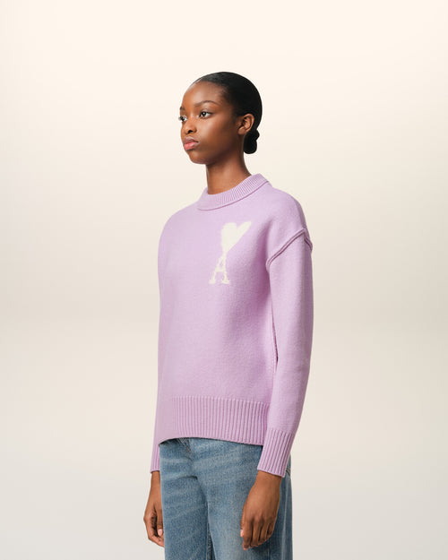 Purple Wool Ami de Coeur Sweater - 12 - Ami Paris