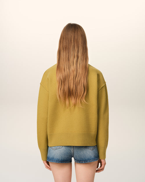 Mustard Wool Ami de Coeur Polo - 11 - Ami Paris