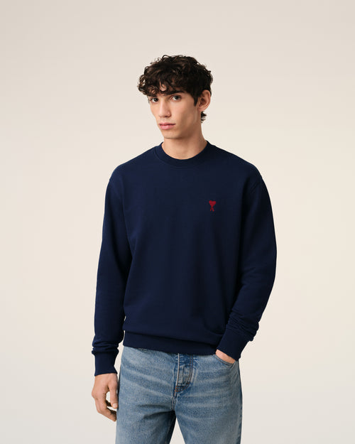 Navy Cotton Ami de Coeur Sweatshirt - 3 - Ami Paris