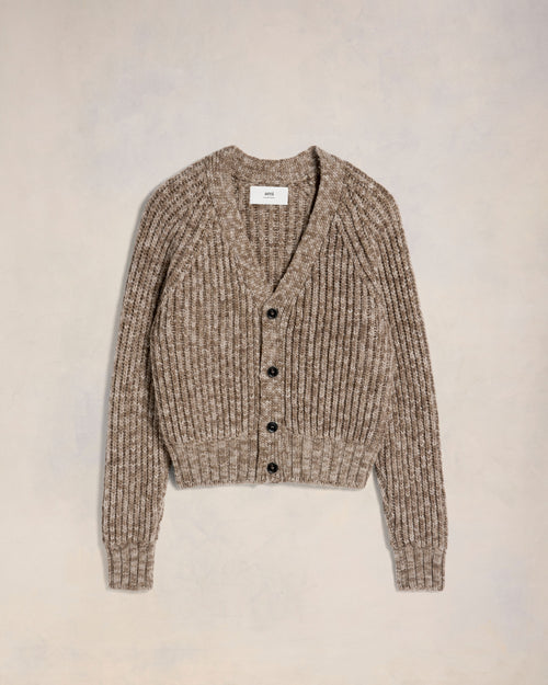 Ribbed Cardigan - 4 - Ami Paris