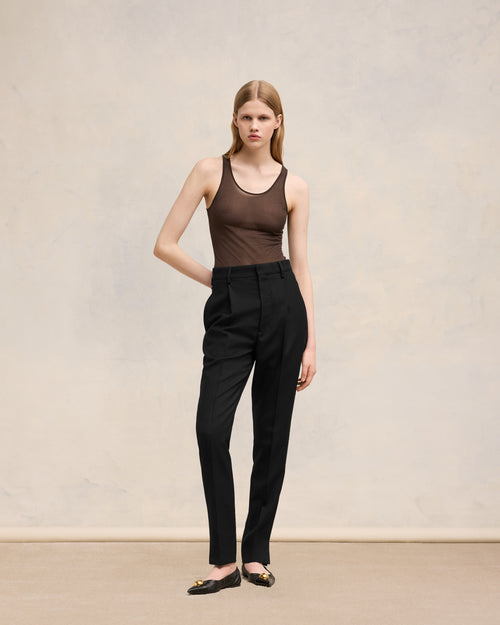 High Waisted Cigarette Trousers - 1 - Ami Paris