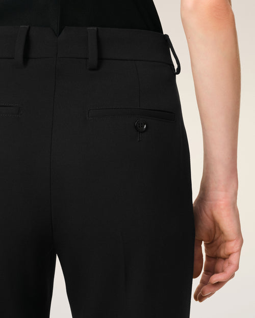 Black Wool Contrasted Straight Trousers - 5 - Ami Paris