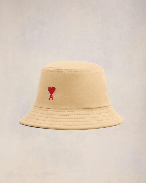 Red Ami de Coeur Embroidery Bucket Hat - 1 - Ami Paris