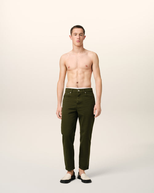 Green Cotton Tapered Fit Jeans - 2 - Ami Paris