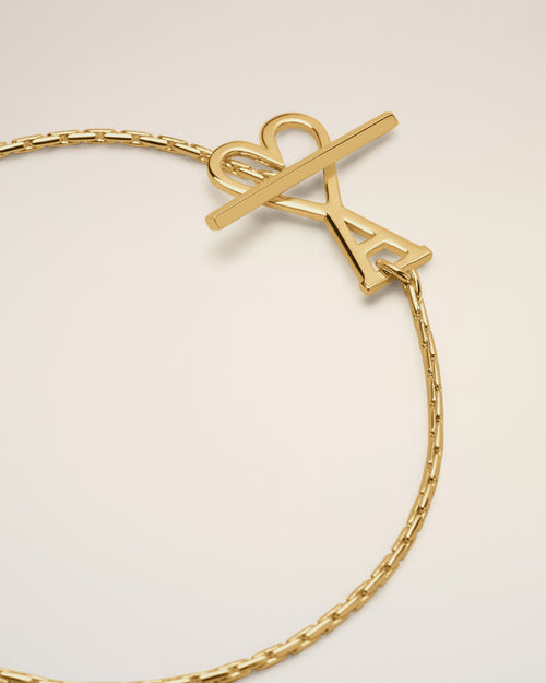 Gold Brass Ami de Coeur Chain Bracelet - 3 - Ami Paris