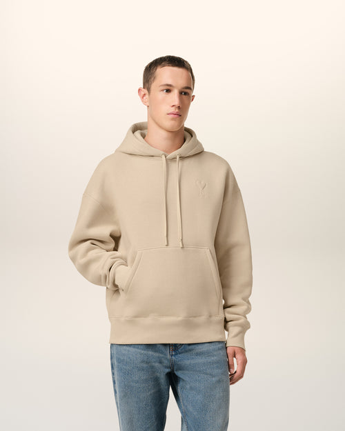 Beige Cotton Ami de Coeur Hoodie - 2 - Ami Paris