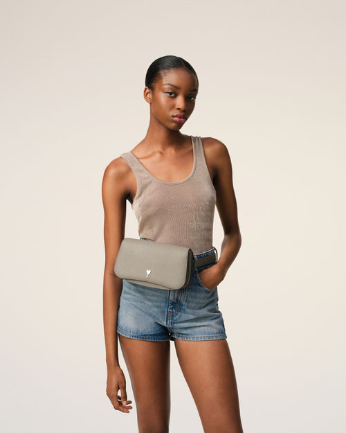 								Grey Leather Crossbody Paris Paris Bag - 3							 - Ami Paris