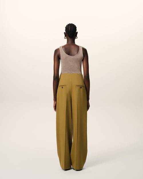 Mustard Wool Sailor Trousers - 4 - Ami Paris