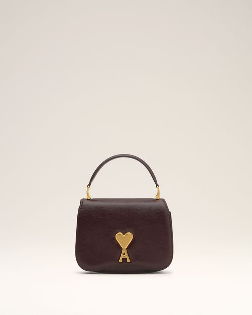 							Burgundy Leather Top Handle Paris Paris Bag - 3						 - Ami Paris