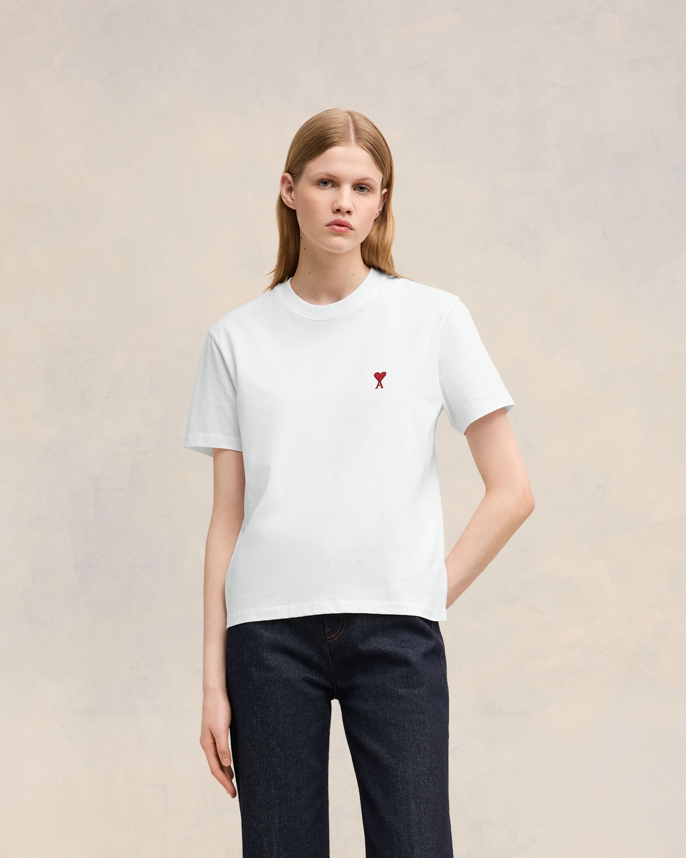 White Cotton Ami de Coeur T-Shirt