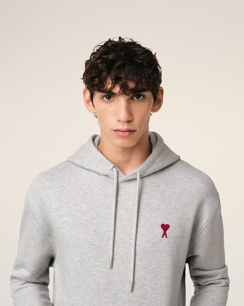 Grey Cotton Ami de Coeur Hoodie - 4 - Ami Paris