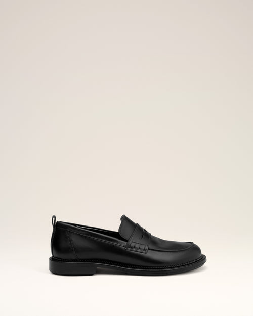 Black Leather Anatomical Toe Loafers - 1 - Ami Paris