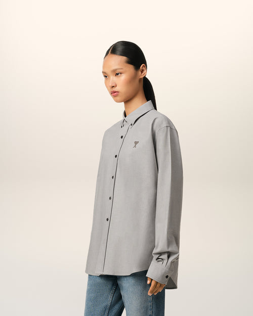 Green Cotton Button-Down Ami de Cœur Shirt - 12 - Ami Paris