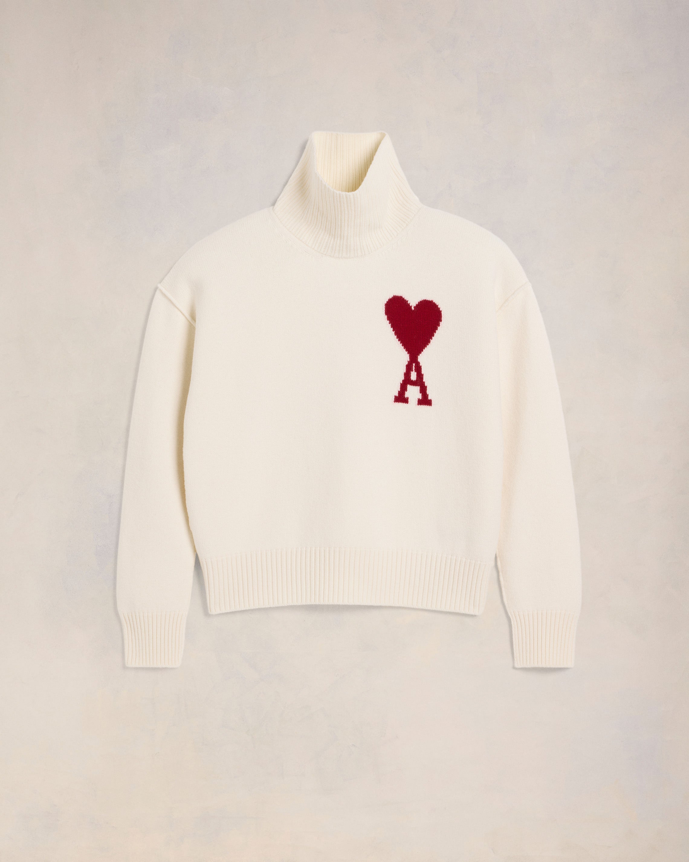 Off White Red Red Ami De Coeur Sweater AMI PARIS