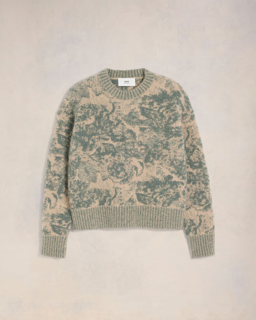 Alpaca Mohair Jacquard Crewneck - 8 - Ami Paris