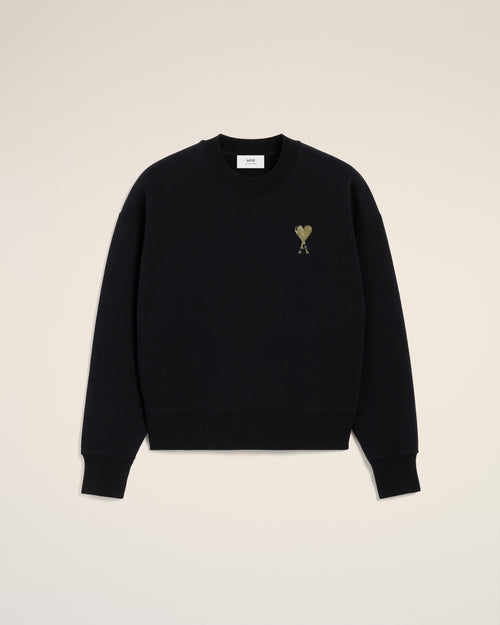 Black Cotton Ami de Coeur Sweatshirt - 8 - Ami Paris