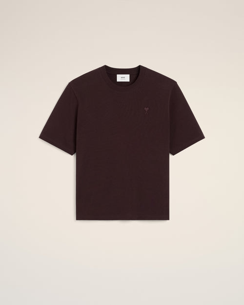 Burgundy Cotton Tonal Ami de Coeur T-Shirt - HAVANA - Ami Paris