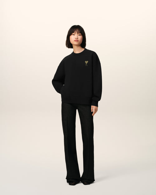 Black Cotton Ami de Coeur Sweatshirt - 9 - Ami Paris