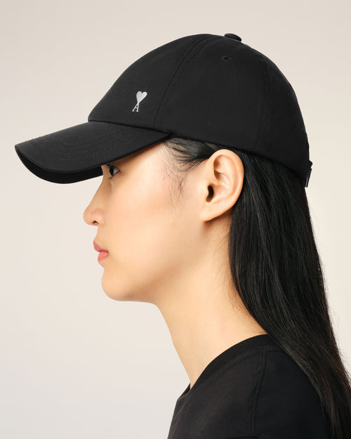 Black Twill Ami de Coeur Stud Cap - 11 - Ami Paris