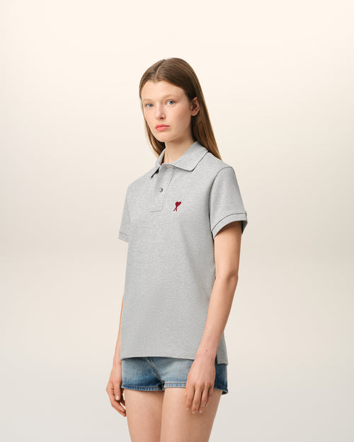 Grey Cotton Ami de Coeur Polo Shirt - 12 - Ami Paris