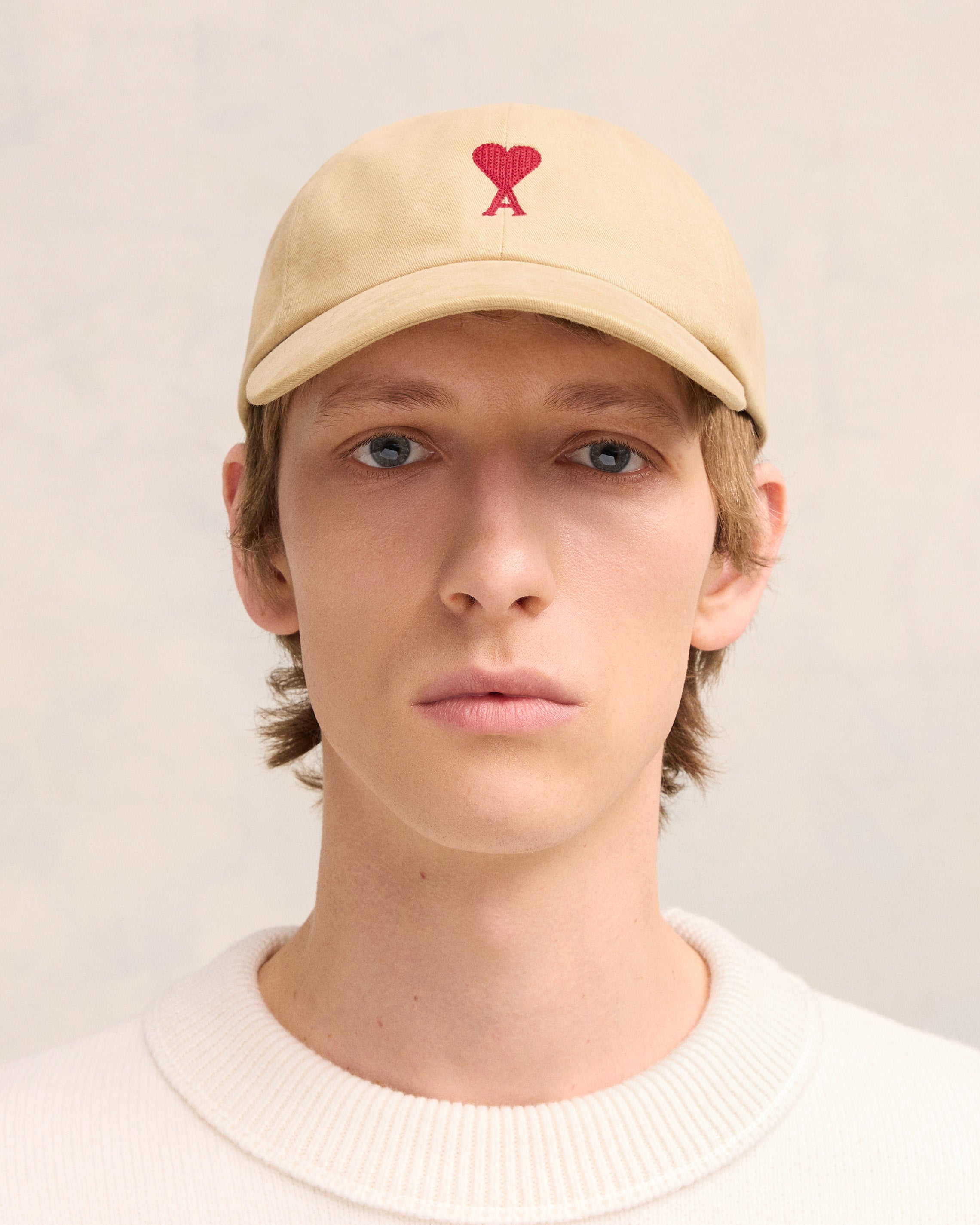 Sand Red Ami De Coeur Embroidery Cap | AMI PARIS