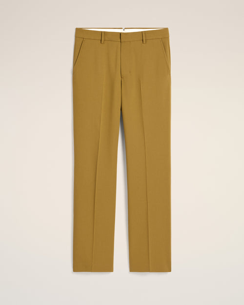 Mustard Wool Straight Fit Trousers - 1 - Ami Paris