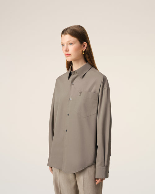 Beige Cotton Ami de Coeur Boxy Shirt - 9 - Ami Paris