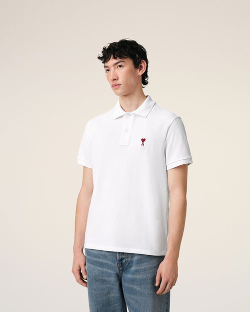 White Cotton Ami de Coeur Polo Shirt - 3 - Ami Paris