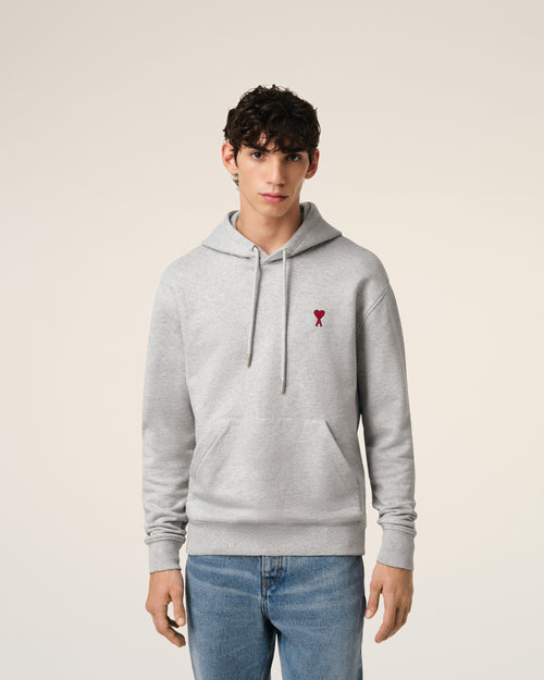 Grey Cotton Ami de Coeur Hoodie - 3 - Ami Paris