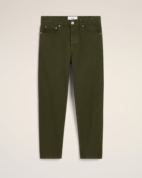 Green Cotton Tapered Fit Jeans - 1 - Ami Paris