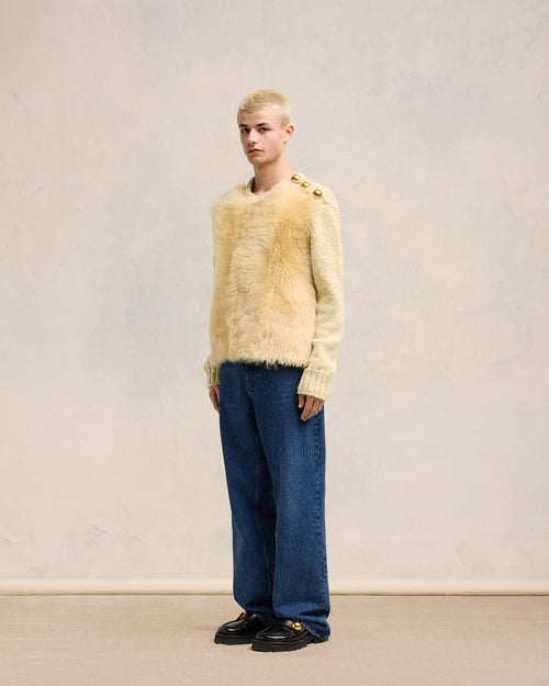 Shearling Crew Neck Sweater - 6 - Ami Paris