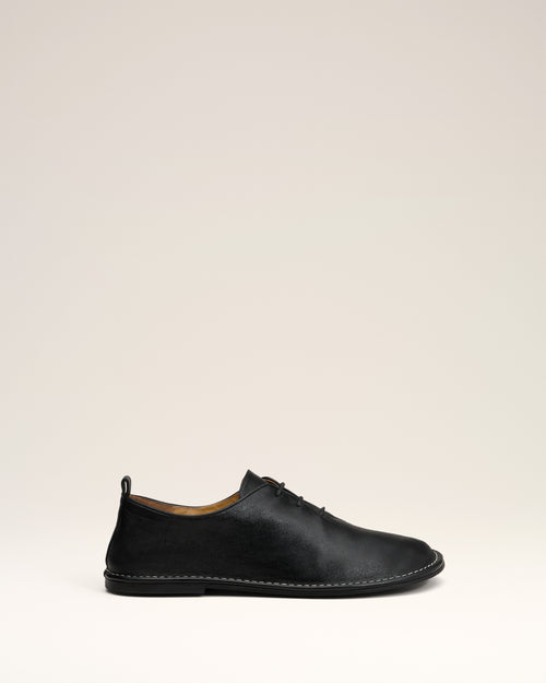 								Black Leather One Cut Shoes - 3							 - Ami Paris