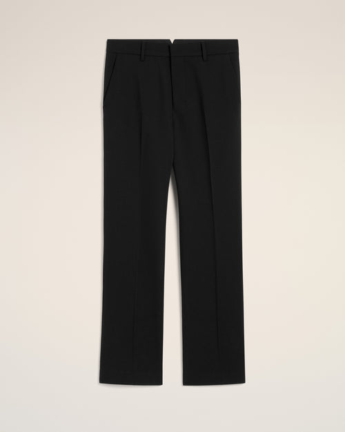 Black Wool Straight Fit Trousers - 1 - Ami Paris