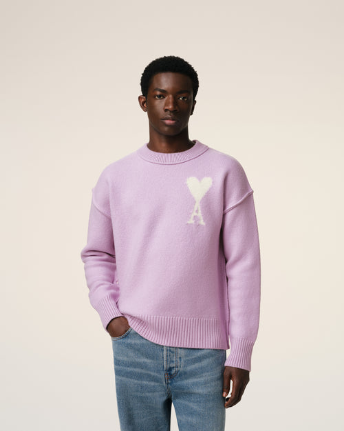 Purple Wool Ami de Coeur Sweater - 3 - Ami Paris