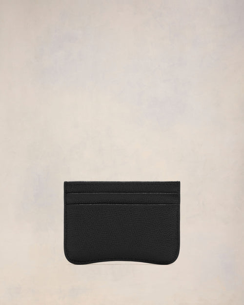 Black Leather Paris Paris Card Holder - 4 - Ami Paris