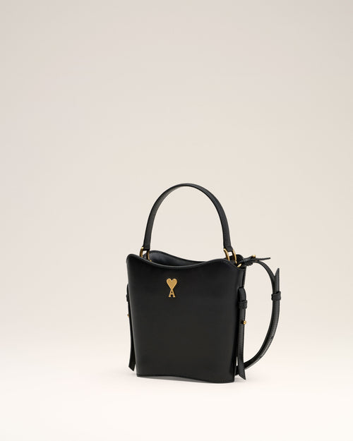 Black Leather Mini Paris Paris Bucket Bag - 9 - Ami Paris