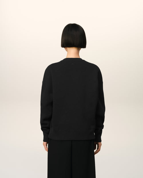 Black Cotton Ami de Coeur Sweatshirt - 11 - Ami Paris